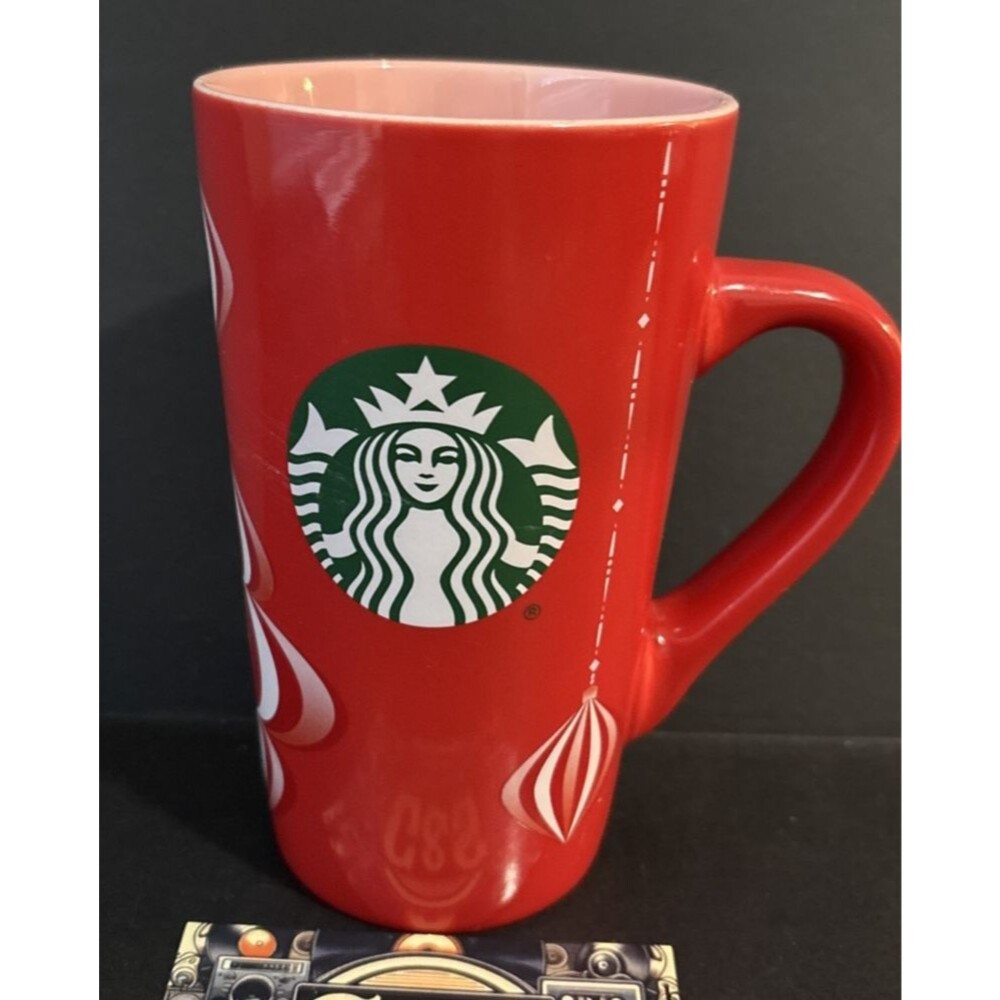 Starbucks Red Holiday Christmas 2024 Tall Ceramic Mug 16oz. Christmas Ornaments